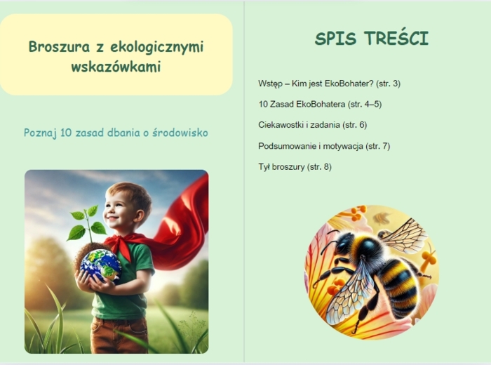 Broszura z ekologicznymi wskazówkami na co dzień. 10 zasad do zapamiętania.