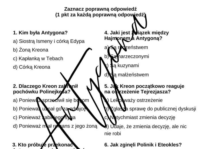 Kartkówka – Antygona Sofokles