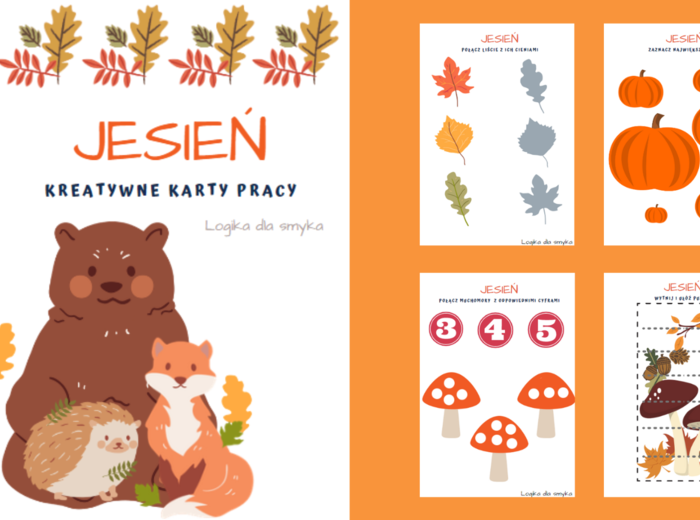 Jesień - kreatywne karty pracy