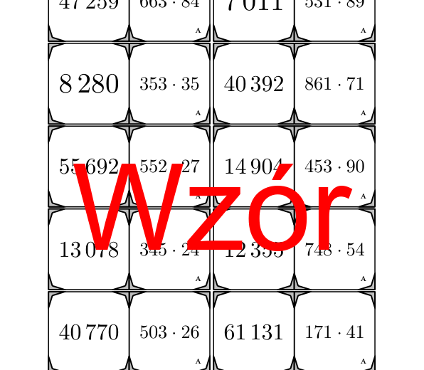 Domino - Mnożenie przez dwucyfrową liczbę | matematyka