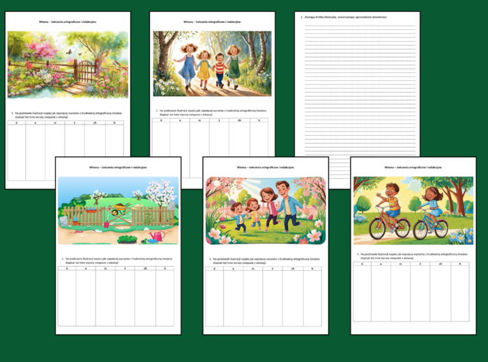 WIOSNA – ćwiczenia ortograficzne i redakcyjne – karty pracy – kl.4-6