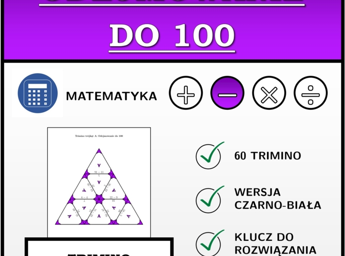 Trimino - Odejmowanie do 100 | matematyka
