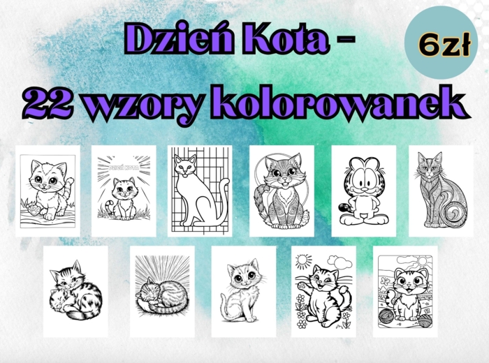 Kolorowanki na Dzień Kota