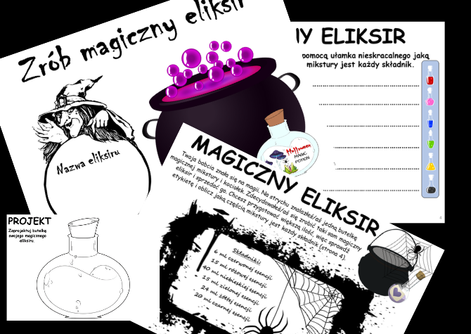 Projekt matematyczny Halloween UŁAMKI ZWYKŁE - Magiczny Eliksir – Nauczanie Oparte na Projektach (PBL) dla kl. 5-8