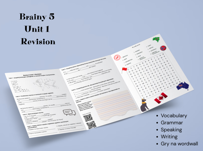 🧩 Brainy 5 - Unit 1 Revision - powtórzenie materiału - dodatkowe ćwiczenia