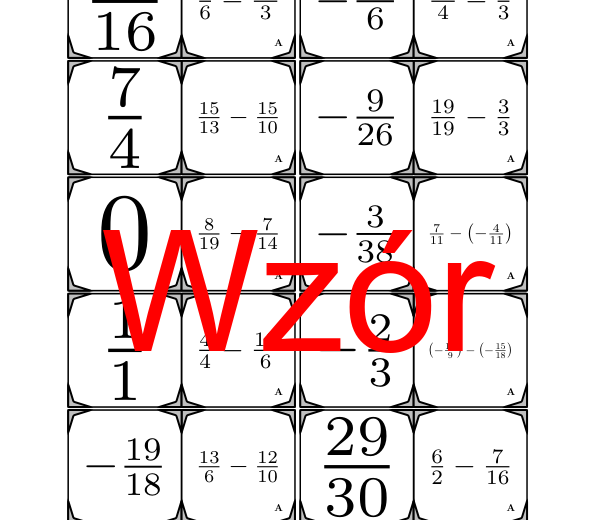 Domino - Dodawanie dodatnich i ujemnych ułamków | matematyka