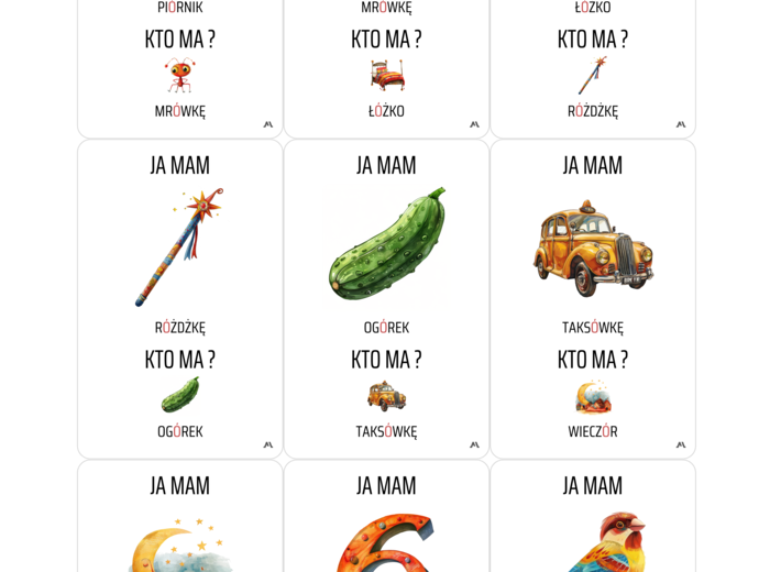 Ja mam ... Kto ma ...? - wyrazy z ó