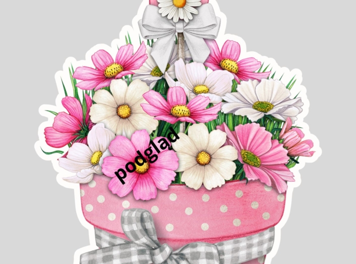 DEKORACJE dwustronne – WIOSNA, WIELKANOC zestaw różowy