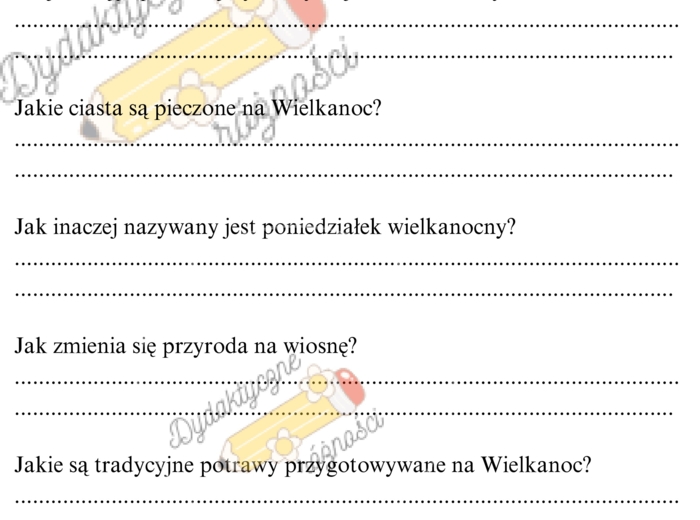 Czytanie ze zrozumieniem. Wielkanoc-wiosenne święto, Wielkanocne tradycje i zabawy. 2 dłuższe teksty +6 pytań do każdego tekstu