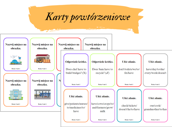 Brainy 6 unit 1 karty powtórzeniowe