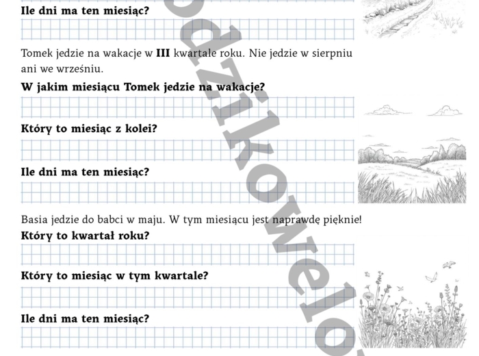 kwartały i miesiące w praktyce