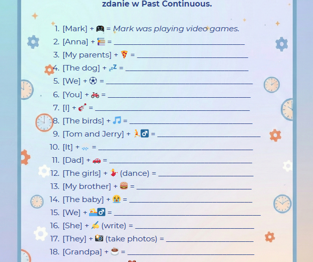 MEGA PAKA: Past Simple vs. Continuous – "The Time Clash". Gamifikacja, 100+ zdań