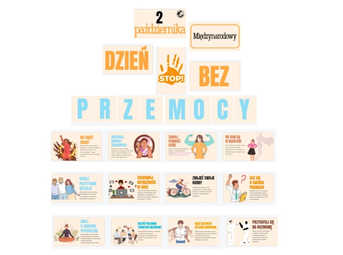 Gazetka szkolna - 2 października Międzynarodowy Dzień Bez Przemocy