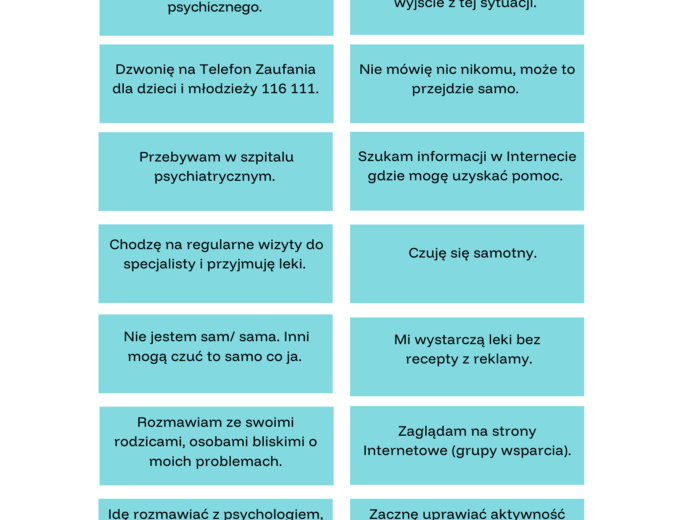 Scenariusz zajęć o zdrowiu psychicznym