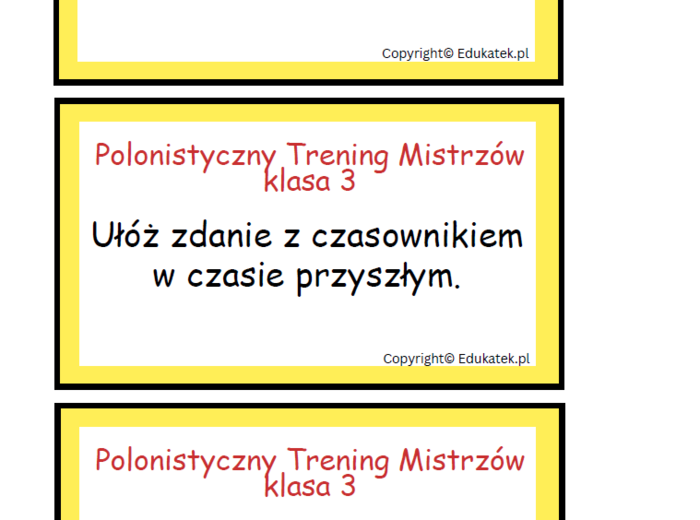 Polonistyczny trening mistrzów - klasa 3
