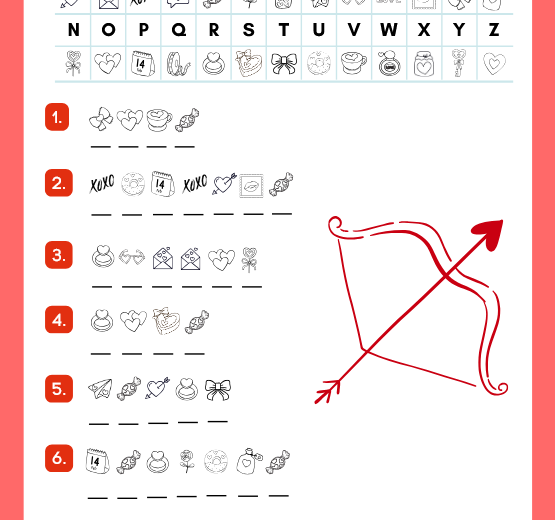 Valentine’s Day Activity Pack – karty pracy na Walentynki | Język angielski | SP 1–3  (wykreślanka, krzyzówka, liczenie i kolorowanie, labirynty, kodowanie i więcej!)