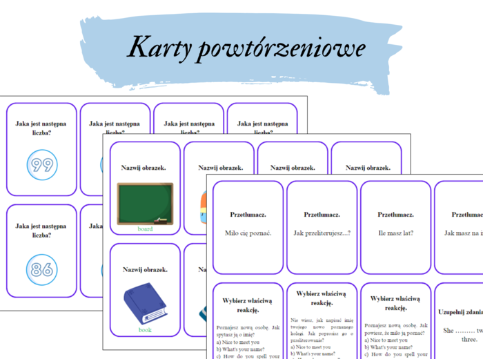 Brainy 4 unit 1 karty powtórkowe do gier