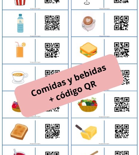 Domino obrazkowe z kodami QR! (Comidas y bebidas - jedzenie i napoje)