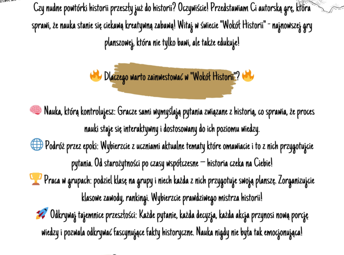Wokół Historii - zestaw do gry planszowej