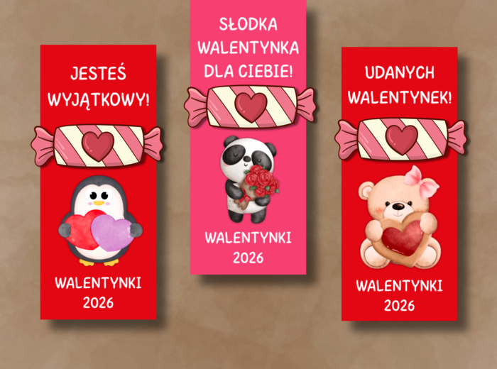 Walentynki - gotowy zestaw materiałów do druku (PDF)
