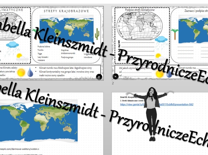 Minizestaw na temat „Strefy klimatyczne i strefy krajobrazowe”– sketchnotka + karta pracy w power point + gratisowy link do prezentacji multimedialnej niekomercyjnej wykonanej w genial.ly do indywidualnego pobrania i użycia do celów niekomercyjnych. Geog