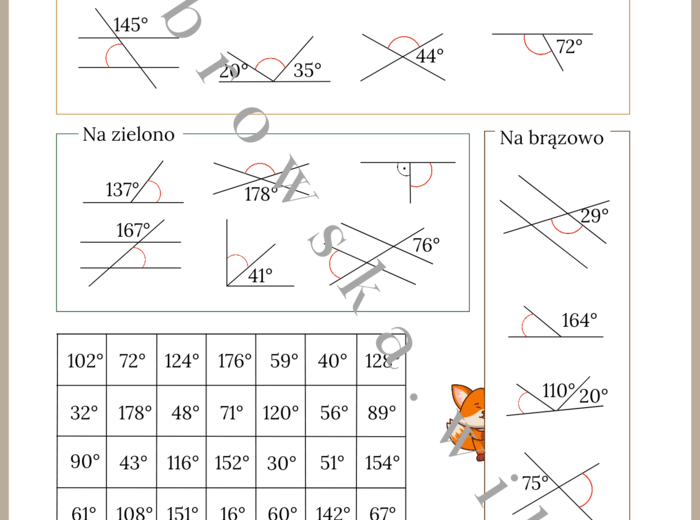Zależności między kątami - kodowanka