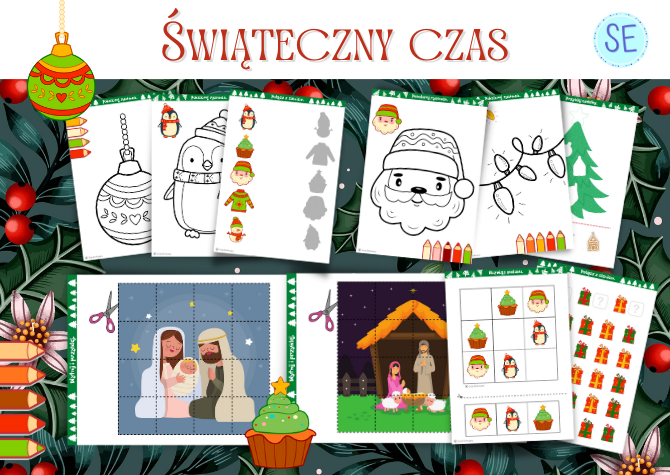 ZESTAW ŚWIĄTECZNY. Boże Narodzenie. Adwent. Pakiet zadań. Puzzle