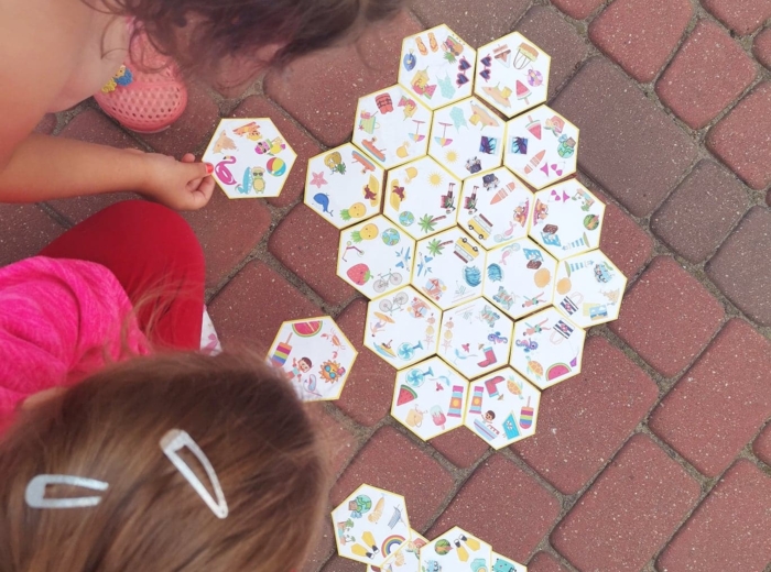 UKŁADANKI SZEŚCIOKĄTNE XXL - LATO