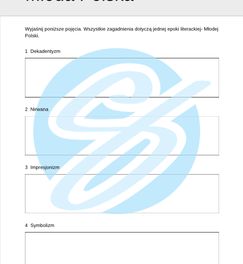 Młoda Polska – Najważniejsze Zagadnienia – Karty Pracy dla Maturzystów