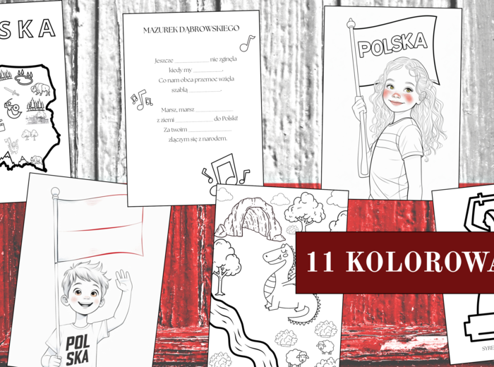 Patriotyczne Kolorowanki dla Dzieci – Polska, 11 kolorowanek