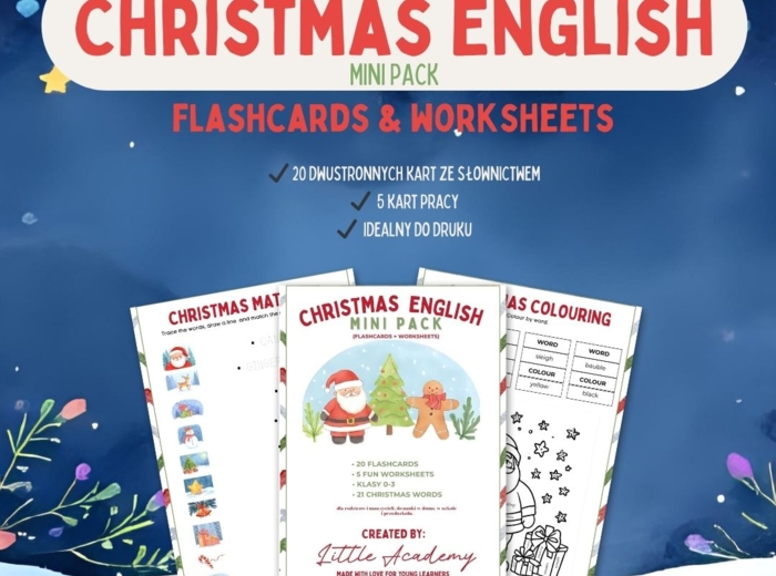 Christmas mini pack – FLASHCARDS & ĆWICZENIA zadania świąteczne