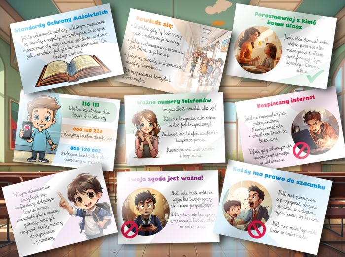 Standardy Ochrony Małoletnich - gazetka, informacje istotne dla małoletnich, 15 kart