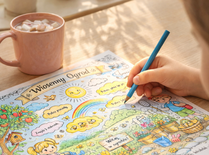 Kolorowanka "Wiosenny ogród"