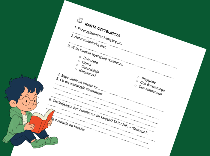 KARTA CZYTELNICZA – Klasa 1–3 - biblioteka - język polski