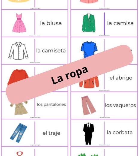 Domino ze słówkami - ubrania