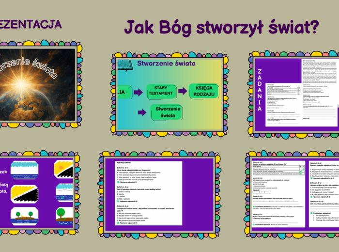 Biblia -Stworzenie świata – scenariusz lekcji z prezentacją i kartami pracy -Klasy IV–VI