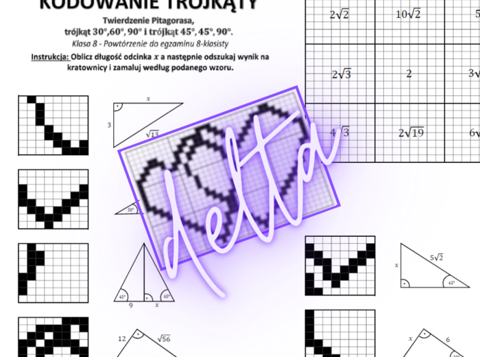 Klasa 8 - trójkąty 30,60,90 45,45,90 i twierdzenie Pitagorasa.