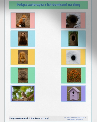 Kolorowa zima – zestaw kart pracy