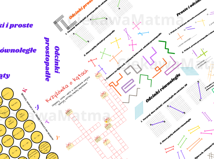 Zestaw kart pracy: Odcinki, kąty, proste 📐