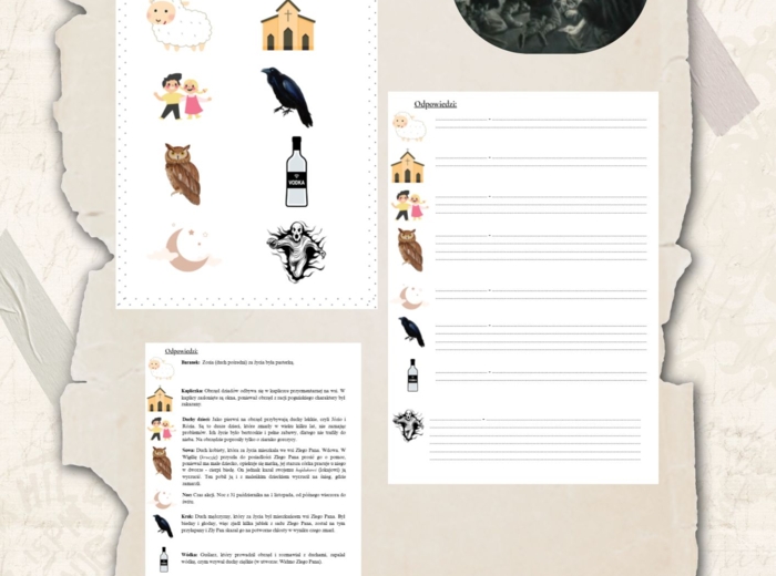 Ikony (symbole) Dziady cz. II + odpowiedzi egzamin ósmoklasisty, język polski, egzamin ósmoklasisty, lektura obowiązkowa klasa 7-8