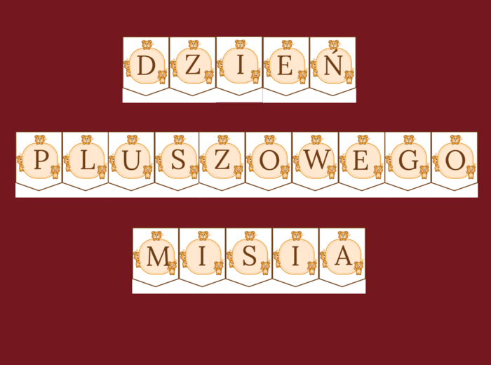 DZIEŃ PLUSZOWEGO MISIA – biblioteka – świetlica – GIRLANDA – gazetka - wersja 3