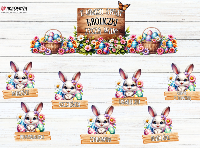 ŻYCZENIA WIELKANOCNE - KRÓLICZKI