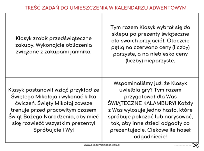KALENDARZ ADWENTOWY - niesamowita świąteczna przygoda dla klas 2 i 3!