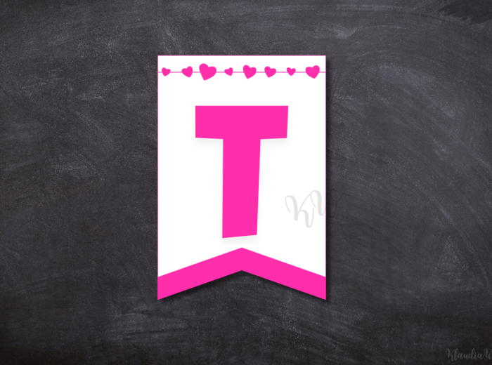 Walentynki - girlanda (wersja różowa)