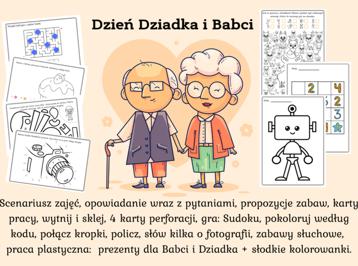Dzień Dziadka i Babci scenariusz zajęć, prezenty dla Babci i Dziadka, fotografia, pomysły na zabawy