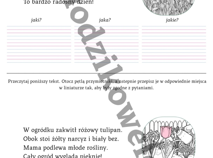 Przymiotniki- szybkie powtórki na cztery pory roku