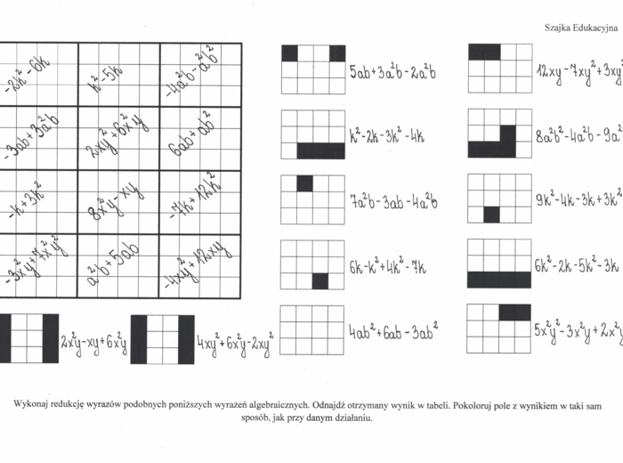 Matematyka. Zakodowane wyrażenia algebraiczne