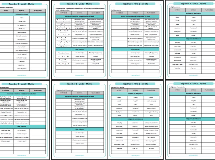 Together 5, Unit 3 - słownictwo
