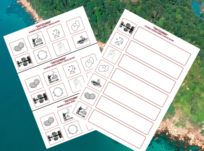 „ŚWITEZIANKA” – ikonki – wklejki – karta pracy – lektury 7-8