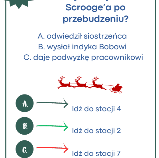 Opowieść wigilijna - stacje zadaniowe (lekcja w ruchu)